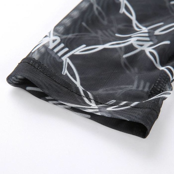 ✨HP!✨Barbed wire mesh long sleeve cropped top - Picture 6 of 15